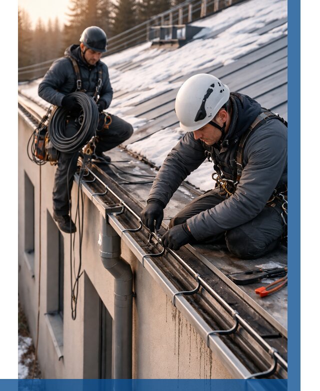 Монтаж греющего кабеля на кровле в Кыштыме от 467 р. | ВЫСОТНИК-Кшт