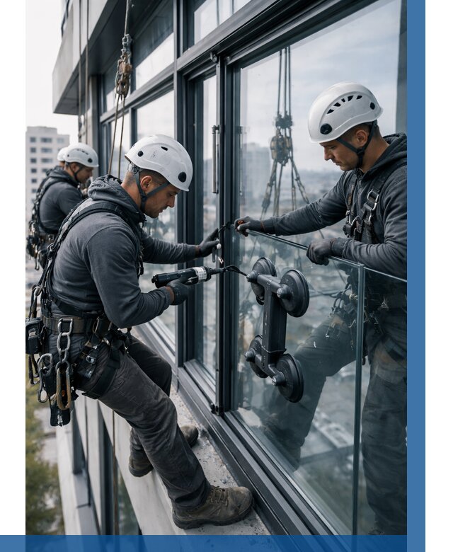 Витражное остекление зданий в Кыштыме от 3635 р. | ВЫСОТНИК-Кшт