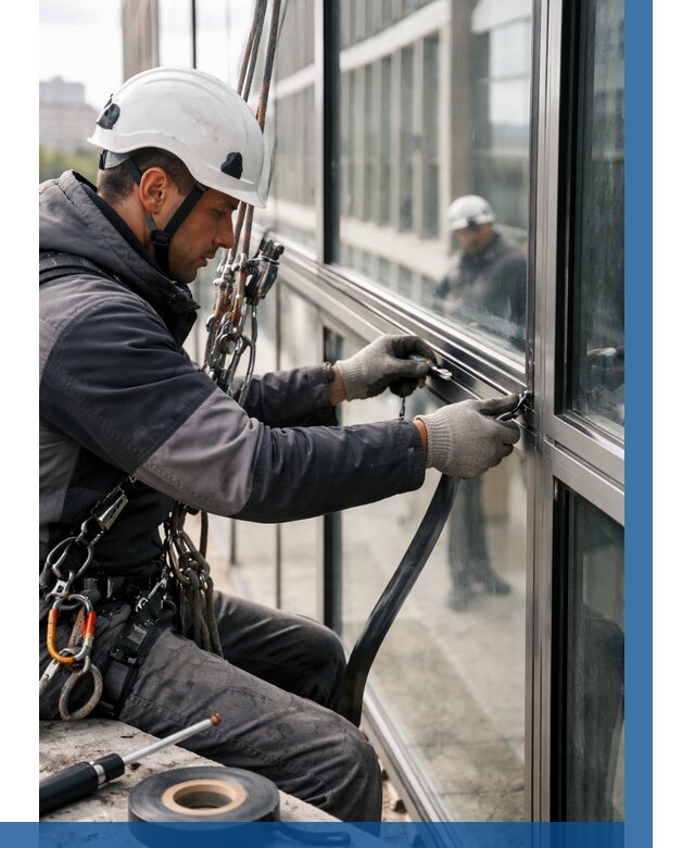 Ремонт витражных конструкций в Кыштыме от 3635 р. | ВЫСОТНИК-Кшт