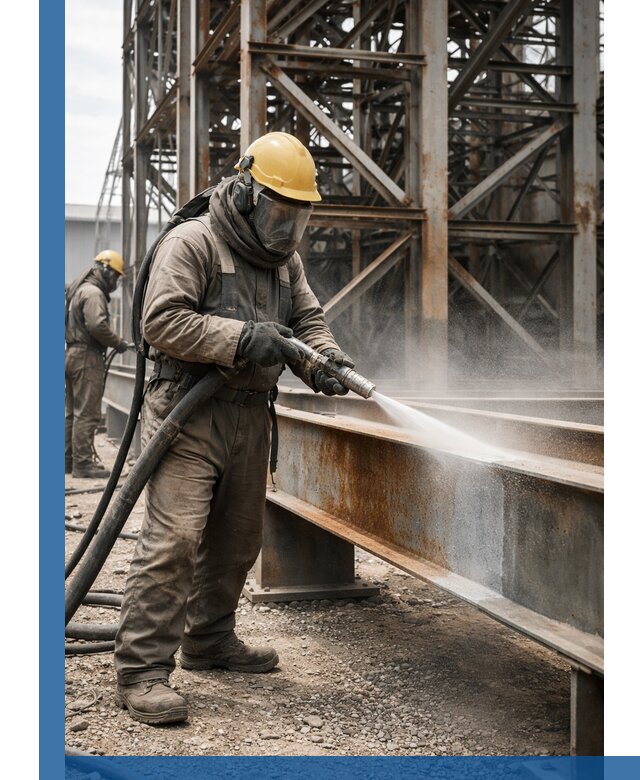 Пескоструйная очистка металлоконструкций в Кыштыме промышленная