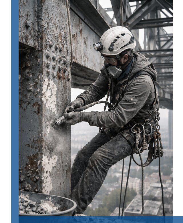 Удаление старой краски с металлических конструкций в Кыштыме