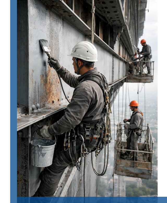 Покраска металлоконструкций на высоте в Кыштыме профессионально