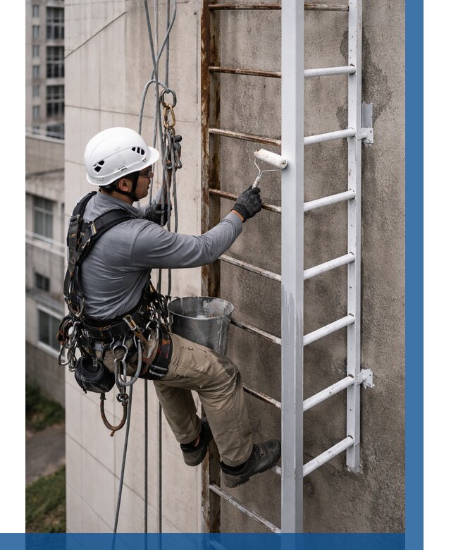 Покраска пожарных лестниц в Кыштыме от 4674 р. | ВЫСОТНИК-Кшт