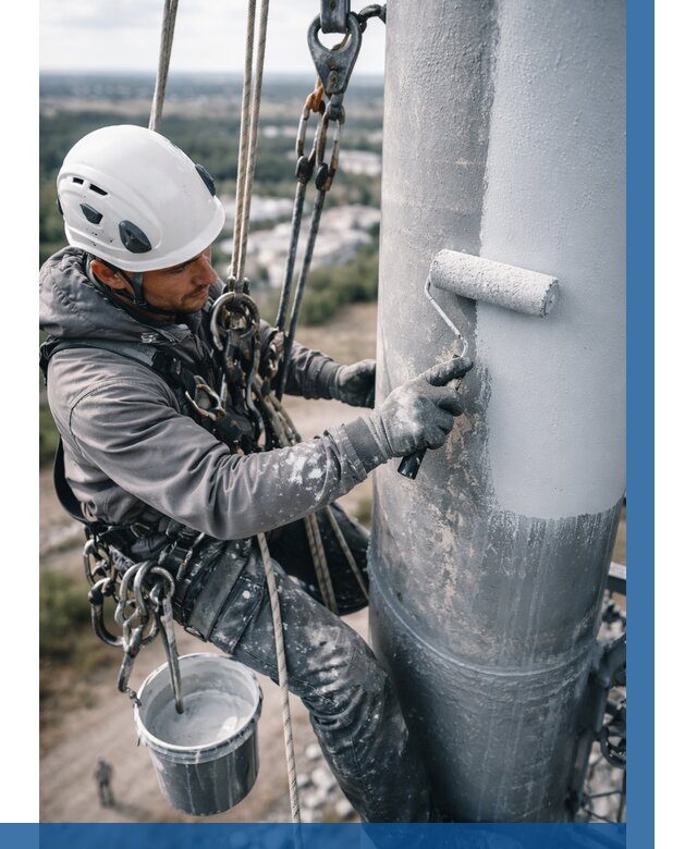Покраска мачт связи под ключ в Кыштыме от 883 р. | ВЫСОТНИК-Кшт