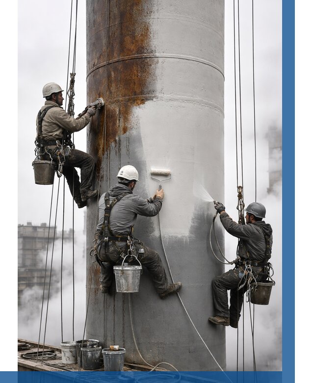 Покраска дымовых труб в Кыштыме от 8828 р. | ВЫСОТНИК-Кшт