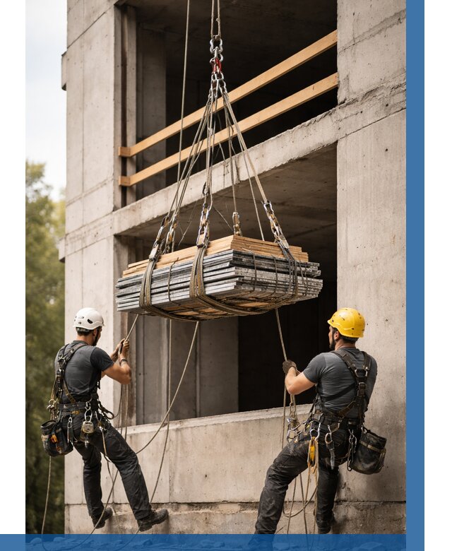 Подъем материала на этаж веревками в Кыштыме от 1558 р. | ВЫСОТНИК-Кшт