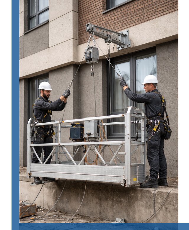 Монтаж и подъем фасадной люльки в Кыштыме с гарантией безопасности