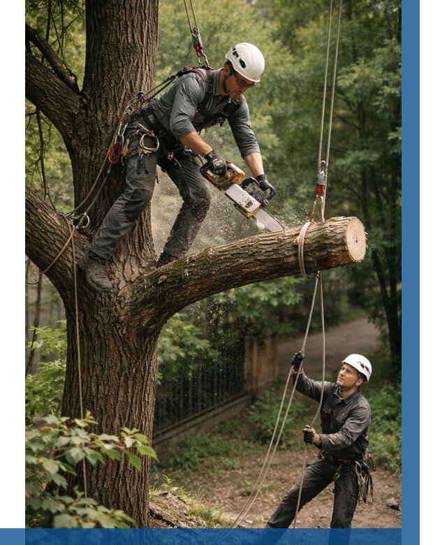Спил деревьев альпинистами в Кыштыме от 8309 р. | ВЫСОТНИК-Кшт