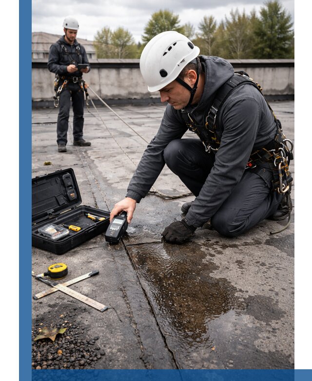 Обследование кровли на протечки и выявление дефектов в Кыштыме