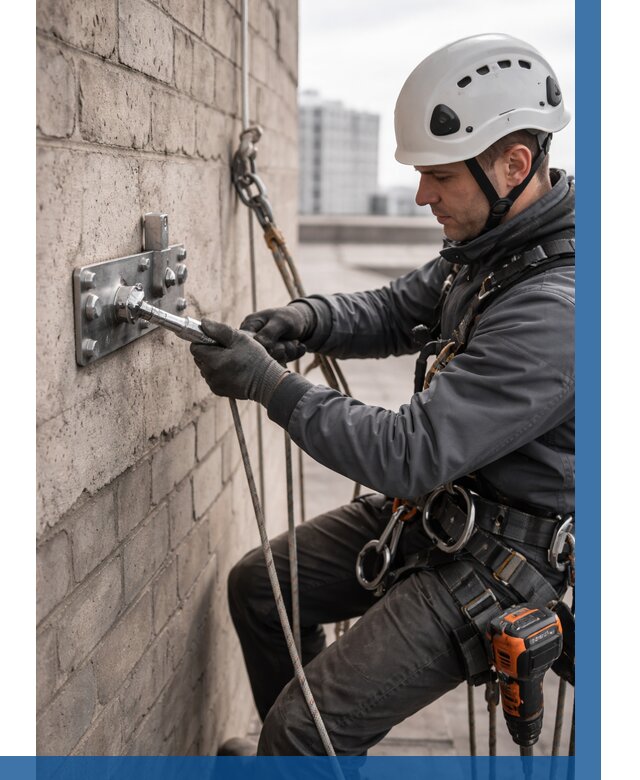 Установка анкерных точек в Кыштыме от 3635 р. | ВЫСОТНИК-Кшт