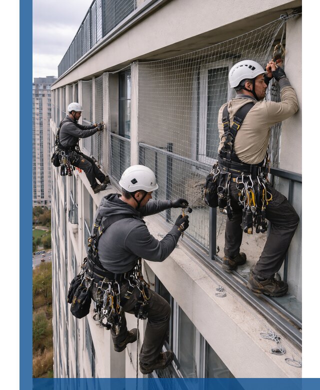 Профессиональный монтаж защитной сетки от птиц в Кыштыме